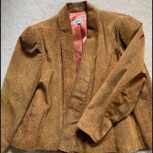 Ladies Suede Leopard Print Jacket